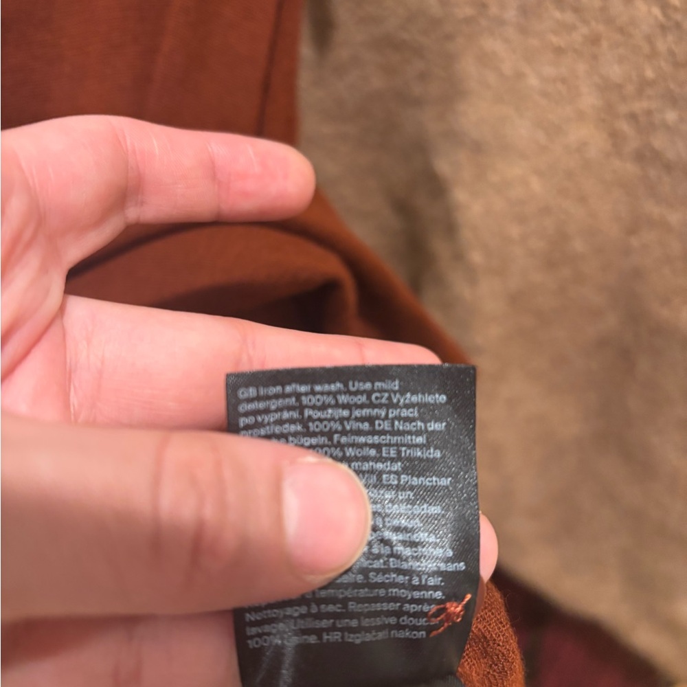 COS Rust Button-Down Lightweight Wool Cardigan - image 4